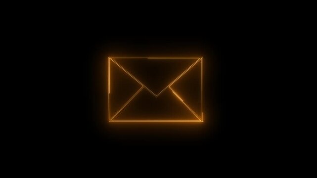Neon mail icon. Computer generated 3d render