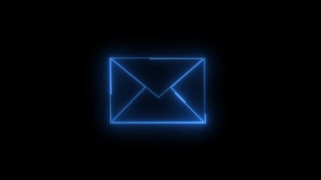Neon mail icon. Computer generated 3d render