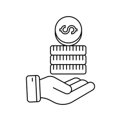 Profit  line icon with white background vector stock illustration