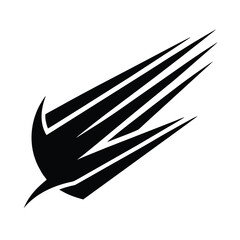 Diwali vector art of black silhouette of a swallow in flight isolated