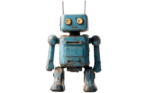 Blue retro vintage old classic isolated on white background, png