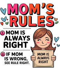 Mom’s Rules  t-shirt design 