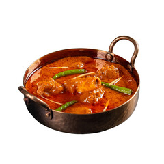 Mutton Nihari Curry with Green chilli and Ginger Garnish on a Transparent PNG Background