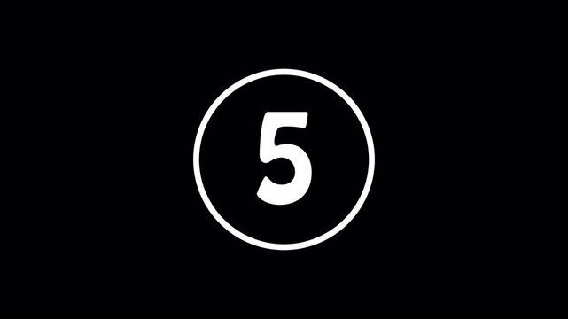 Modern typographic icon featuring the number ten enclosed in a simple white circle on a solid black background, representing a score or a list.