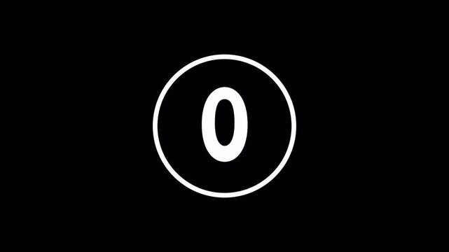 Minimalist icon showing the number five in white inside a circle on a black background, representing a countdown, timer, or fifth position.