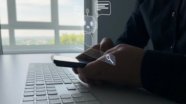 AI assistant chat interface.Interaction with the Ai assistant to solve some tasks more easily. Image generator, documents, marketing and advertising, bot writing and coding.	