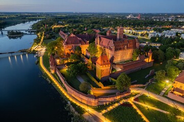 Malbork on the Nogat river the largest medieval brick castle.