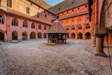 Malbork on the Nogat river the largest medieval brick castle.