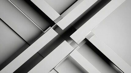 Fototapeta premium Minimalistic composition with black and white intersecting lines creating geometric shapes