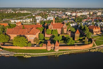 Malbork on the Nogat river the largest medieval brick castle.