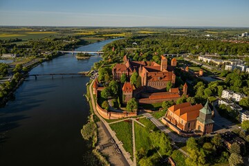 Malbork on the Nogat river the largest medieval brick castle.