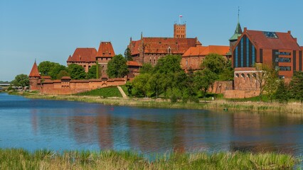 Malbork on the Nogat river the largest medieval brick castle.