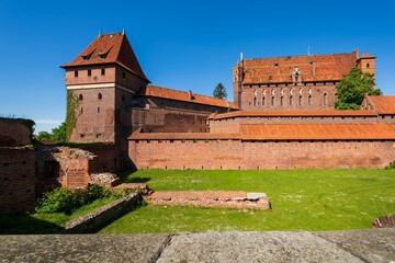 Malbork on the Nogat river the largest medieval brick castle.