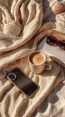 Beachside coffee break