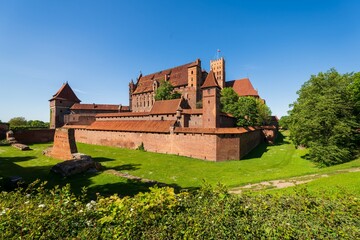 Malbork on the Nogat river the largest medieval brick castle.