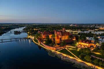 Malbork on the Nogat river the largest medieval brick castle.