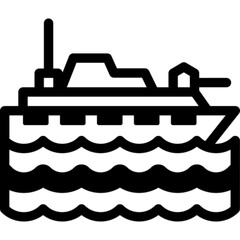 Obraz premium Naval Battleship Warship
