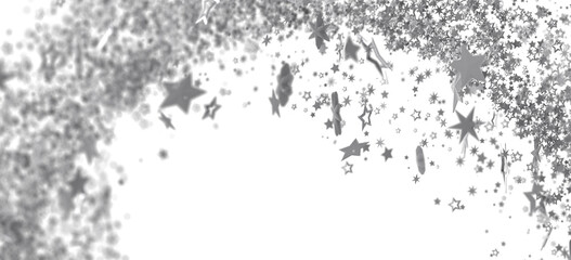 Sparkling silver stars on white. Perfect for celebrations, holidays, and more.