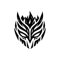 Serrated peak tribal mask silhouette