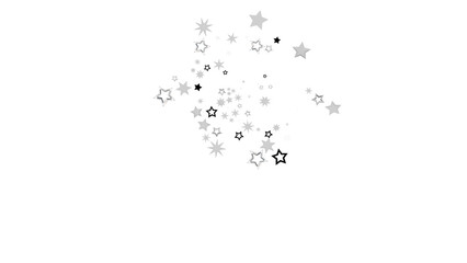 Beautiful image of gray and black stars scattered on white background. Perfect for design projects.
