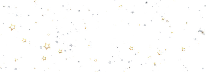 Elegant holiday background with gold stars and silver snowflakes. Perfect for cards, invitations, and websites.