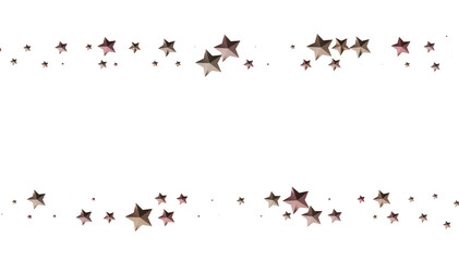 Beautiful rose gold stars scattered on white. Perfect for backgrounds, borders, or design elements.