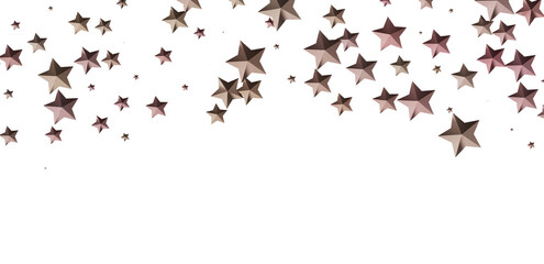 Beautiful rose gold stars falling on white. Perfect for festive designs.