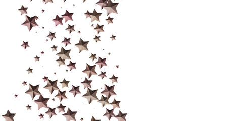 Elegant brown stars falling on white background. Perfect for festive designs, cards, and more.
