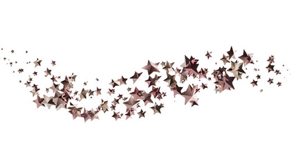 Elegant rose gold stars on white background. Perfect for holidays, celebrations, and more.