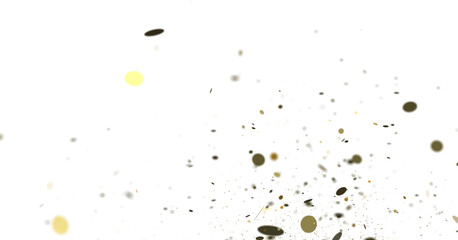 confetti png. Gold confetti falls from the sky.