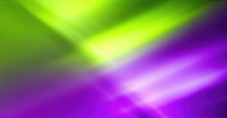 Abstract gradients blend vibrant green, purple hues. Diagonal streaks create dynamic visual effect. Soft light radiates from center.