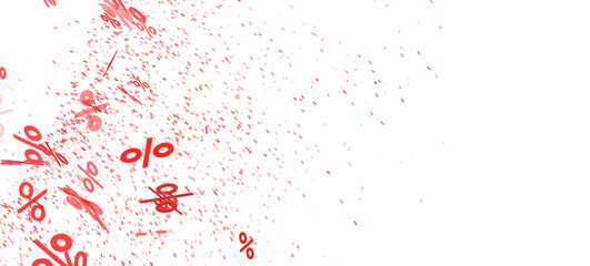 Abstract background with red percentage symbols exploding. Perfect for sales, discounts, and promotions.