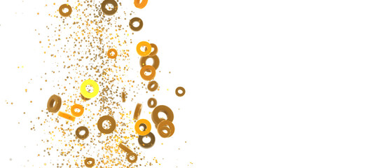 Abstract background with gold rings and glitter. Perfect for holidays, celebrations, and luxury designs.