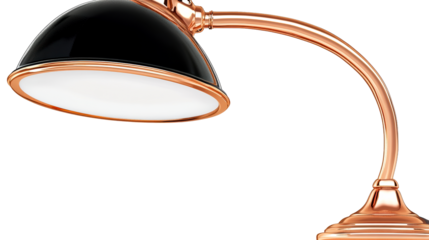 Elegant desk lamp with a copper base and black shade design