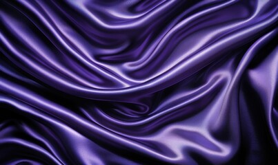 Luxury purple fabric background with flowing silk or satin texture