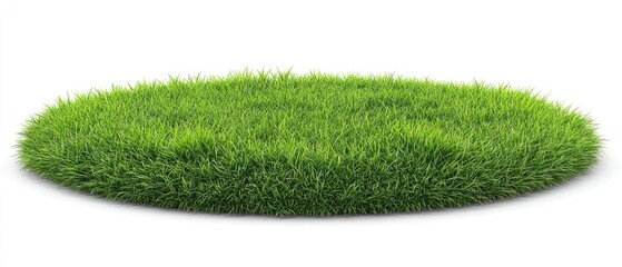 Circular patch of vibrant green grass