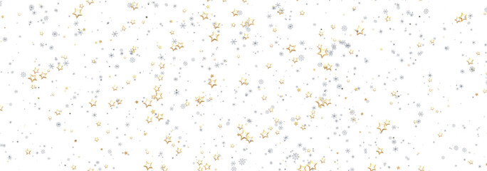 Beautiful celebratory background with gold and silver stars. Perfect for holidays.
