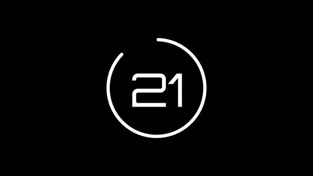 Modernist number twenty-six icon in a white minimalist style, centered inside an open circular frame on a plain black background.