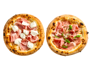 pinsa with mortadella and buffalo stracciatella isolated on transparent png