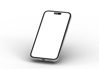 High-quality photo of a modern smartphone with a blank screen, perfect for app presentations or website mockups.