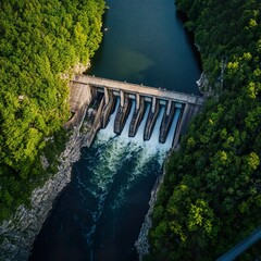 Aerial view of the dam Aerial view of the dam 