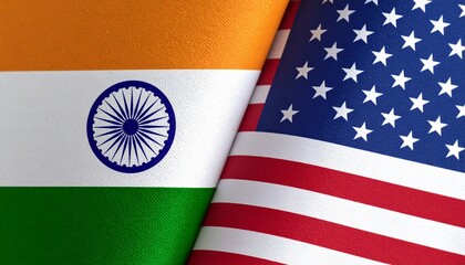 An abstract view of flags of India and the United States, symbolizing the relationships between them