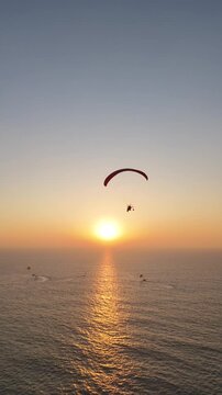 Parasailing across the Ocean in Goa India