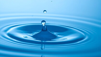A close-up of water droplet creating ripples, evoking a sense of purity and tranquility. A perfect moment captured