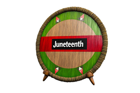 Colorful Juneteenth drum representation with a transparent background