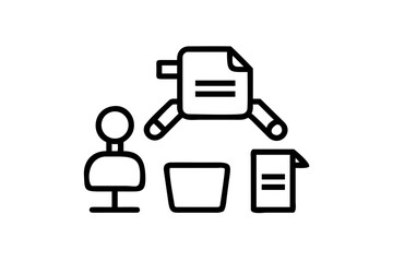 Backend Automation and Data Bot Icons