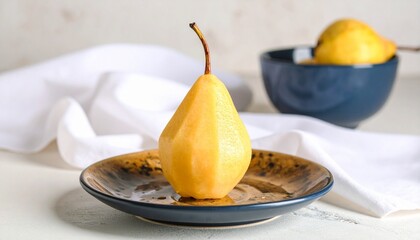 fruit in a plate on the bed 