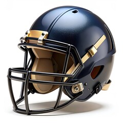 Fototapeta premium Minimalist black & golden football helmet icon on White Background