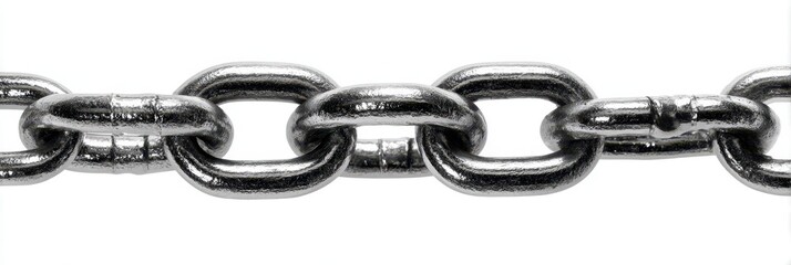 Strong metallic chain link representing durability and strength in various applications and industries