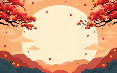 mid autumn festival card. High quality